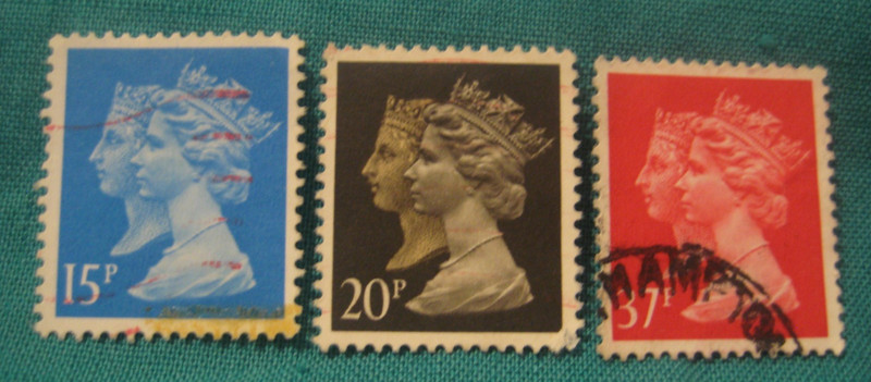Great Britain-Machin-150th Anniversary of Penny Black-Used Singles-Lot of 3-#6