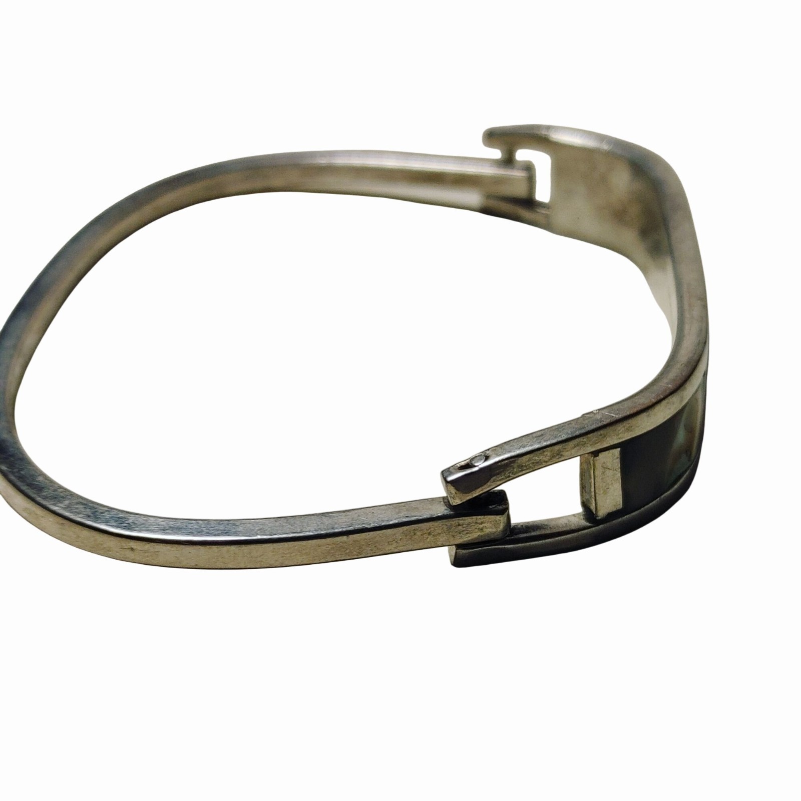 Abalone Shell Inlay Hinged Bangle Bracelet Small … - image 6