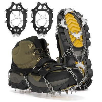 24 Spikes Crampons for Shoes, Anti Slip Ice Cleats for Shoes and Boots, Tract...