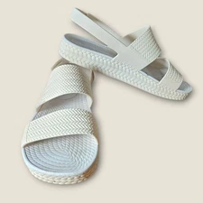 Reef Womens Water Vista White Woven Platform Slingback Sandals Size 9 PVC Free
