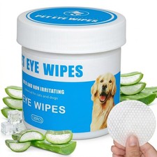 Dog Eye Wipes for Tear Stain Removal, Vet-Recommended 130 pcs, White