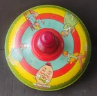 Vintage Ohio Art Co. Tin Litho Toy Top, Mother Goose, Spinning Toy