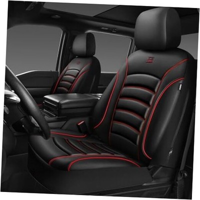 CAR PASS 3D Foam PU Leather Car Seat Covers, Universal Seat Two Front Red