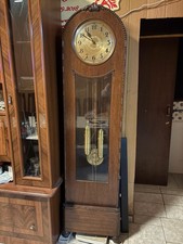 Klassische mechanische Standuhr mit Pendel & 2 Gewichten – Holzgehäuse