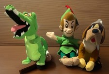 Vintage Disney Store Peter Pan Plush Lot of 3 - Peter, Crocodile, Nana Bean Bag