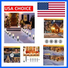 30Ft C9 Led Christmas Pathway Lights Outdoor, 20 Warm White Bulbs Waterproof ...