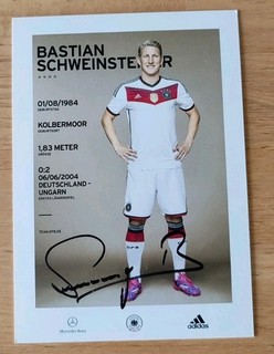 Bastian Schweinsteiger DFB Autogrammkarte orig. signiert WM 2014 4 Stern München