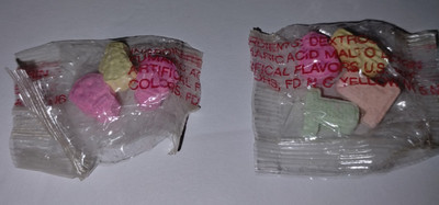 Vintage 1980 s Fleer Mr Bones Halloween Coffin Candy Container Candy ONLY 80s