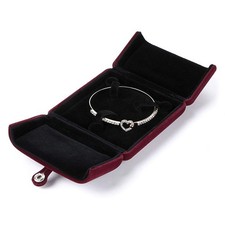 Velvet Bracelet Box, Double Open Jewelry Gift Box, Bangle Holder Case for Bir...
