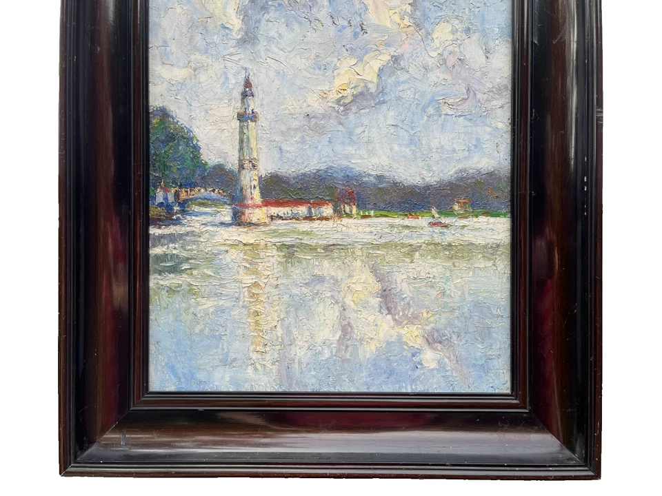 RUDOLF HÖCKNER (1864-1942) Ölgemälde Landschaftsgemälde Freilichtgemälde Lindau - Bild 4 von 4