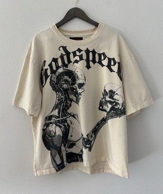 Godspeed 'Mankind vs AI' T-Shirt Bone Cream/ Black Tee Top Adult Mens XXL 2XL