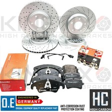 Für Audi A4 B8 1.8 TFSI Vordere Hintere Gelochte Bremsscheiben Brembo Pads Draht