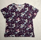 Disney Scrub Top Purple FROZEN-OLAF "Chill Out" Size Large