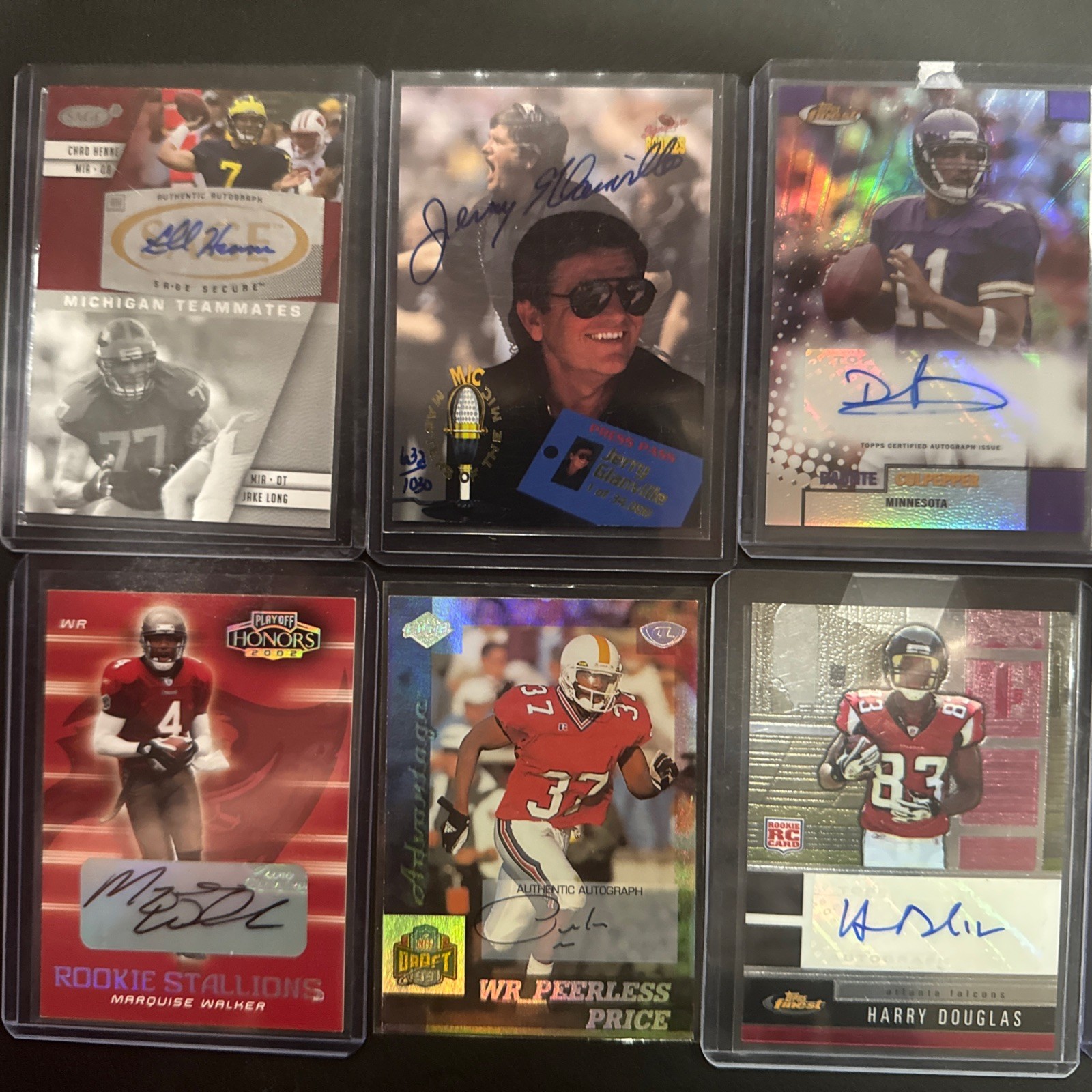 Lot Of 12 Football Autograph Cards. Big Names, Team Favorites, All-Pros ...