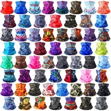 60 Pcs Neck Gaiter Bulk for Men Women Balaclava Coverings Seamless Headwear B...
