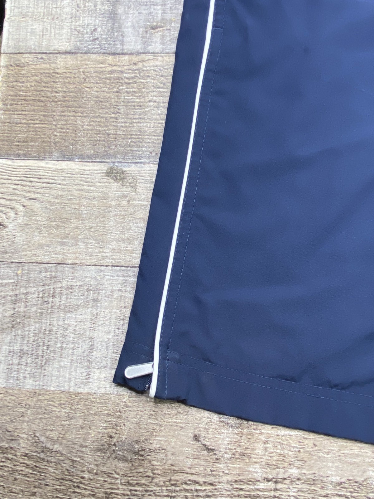 Vintage Nike Track Pants Mens L Blue Zip Legs Y2K Lined Loose Fit Baggy Striped thumbnail 2