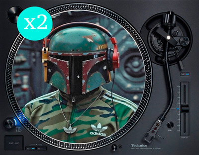 Star Wars Boba Fett Hip Hop B-Boy 12'' Plattenspieler DJ Slipmat Vinyl Technik (PAAR)