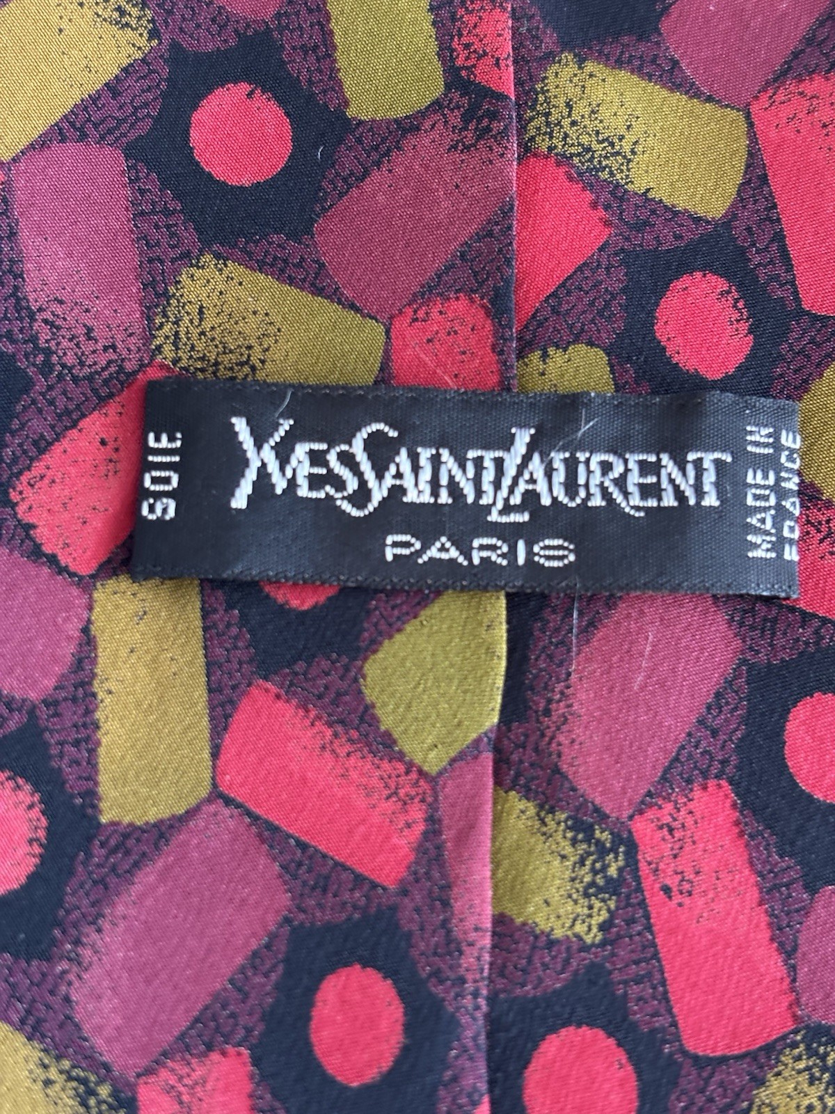 Vintage YSL Yves Saint Laurent Retro 100% Silk Ti… - image 3