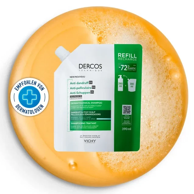VICHY DERCOS Nachfüllpack Anti-Schuppen Shampoo, 390 ml, PZN 19668568