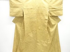 7722419: JAPANESE KIMONO / ANTIQUE KIMONO / SILK / TSUMUGI / WOVEN STRIPE