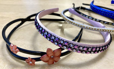 Girls Boutique Headbands Lot 5 Beaded Rhinestone Flower Hair Accessories New