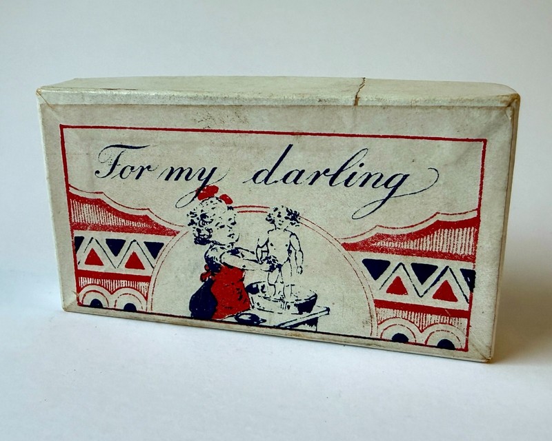 "For my Darling" boxed set of vintage German minature doll soap