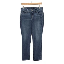 NYDJ Marilyn Straight Leg Jeans Women's 10 Blue Denim High Rise Sure Stretch