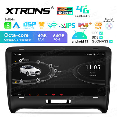 For AUDI TT  MK2 8J Android 14 CarPlay Car Stereo GPS Navi Radio 4G LTE WIFI DSP