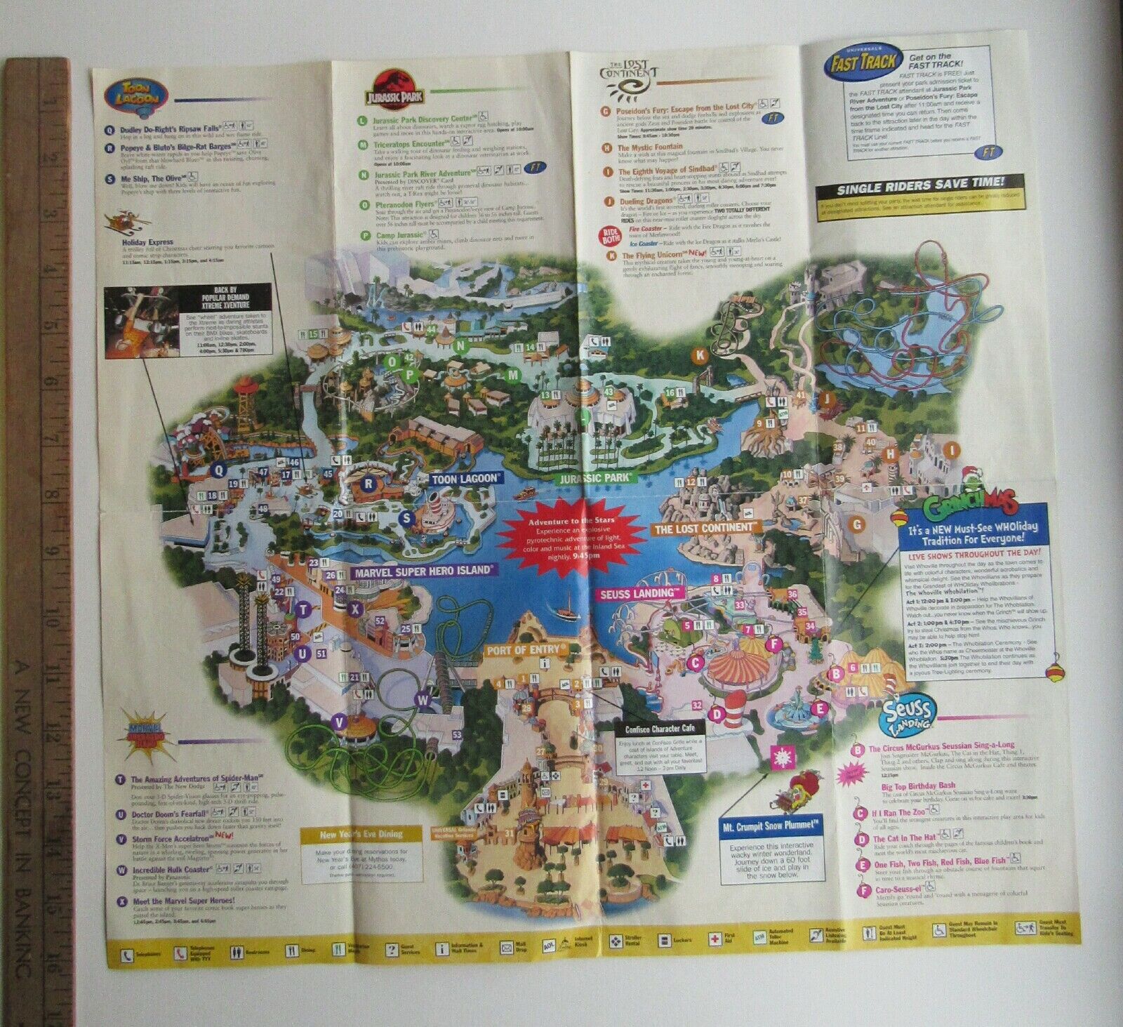 2008 Adventure Guide From Universal's Islands Of Adventure - Fold Out Map