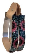 Aluminum Pink Floral STIRRUPS WESTERN Trail Pleasure Barrel Youth Lt. Easy care