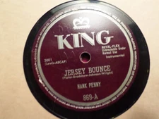 KING 78 RECORD 869/HANK PENNY/JERSEY BOUNCE/WHAM! BAM! THANK YOU MA'AM/ VG+