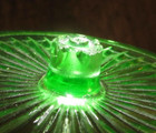 ~RARE~ HARD TO FIND HAZEL ATLAS STACKABLE UV GREEN GLASS BOWLS W/ONE LID Vintage — photo 7