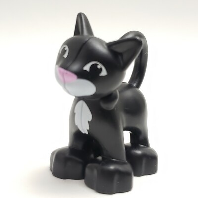Lego Duplo Black Cat Standing White 