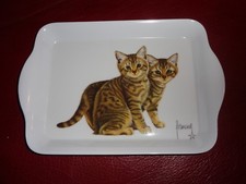 Francien PAIR OF TABBY KITTENS SMALL TRINKET TRAY