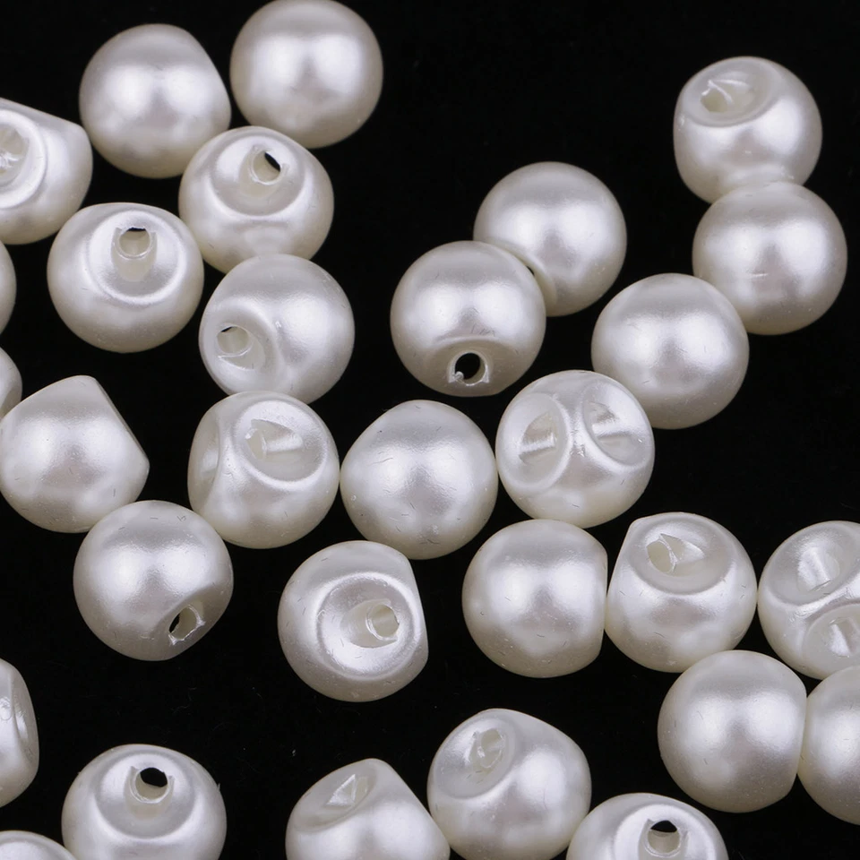 50Pcs Plastic Round Pearl Buttons Sewing Buttons Clothes Accessories 12mm - Image 4 of 4