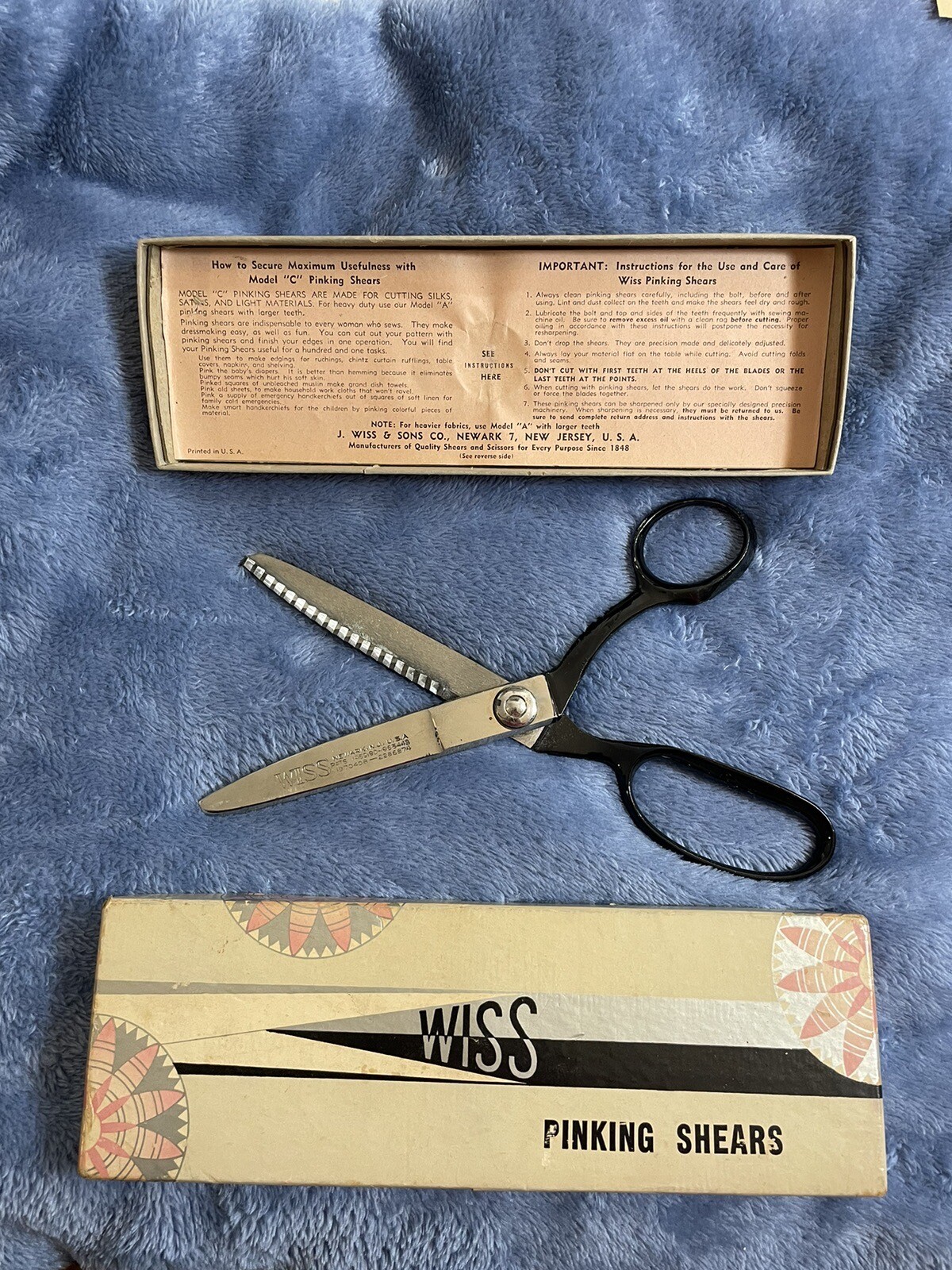 J. WISS & Sons Pinking Shears Model C in Original Box with Hang Tag