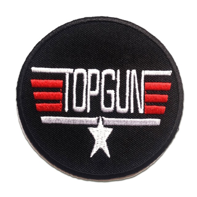 Iron on patches TOP GUN Logo black 7.3x7.3 Application