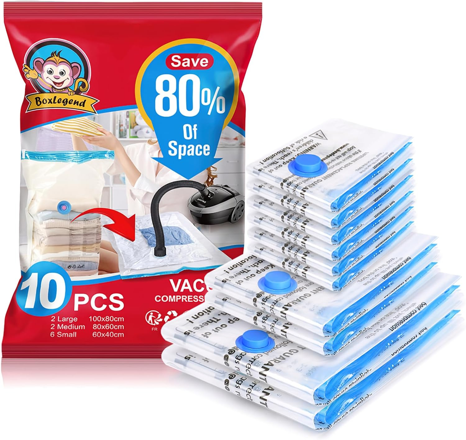 Sacs sous vide aspirateur avec valve anti-fuite pour compression de couette étanche