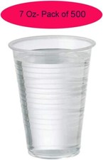 KAV Disposable Clear Plastic Cups 7oz Plastic Glasses for Travel, Wedding Party