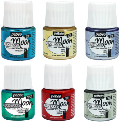 Pebeo Moon Paint 45 ml mit Spezialeffekt aus gehämmertem Metall, verschiedene Farben