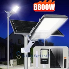 8800W Commercial Solar Street Light 1272 LED Super Bright Outdoor Lamp+Pole A+++