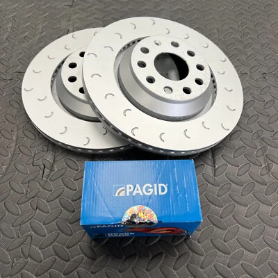 POWERBRAKES Audi S3 8P C Hook Rear Brake Discs Pair with Pagid Pads