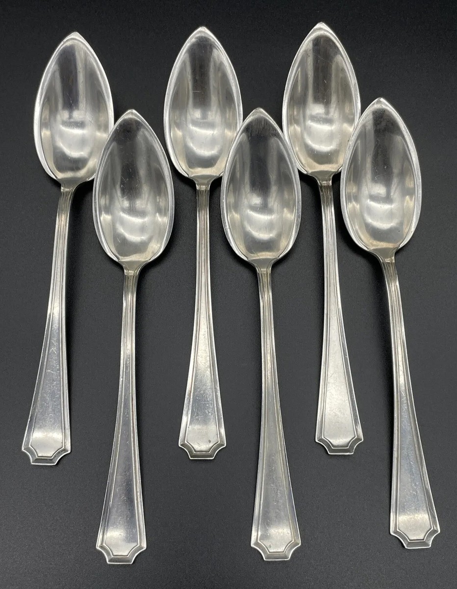 Set Of Durgin Fairfax Sterling Silver Grapefruit Spoons No