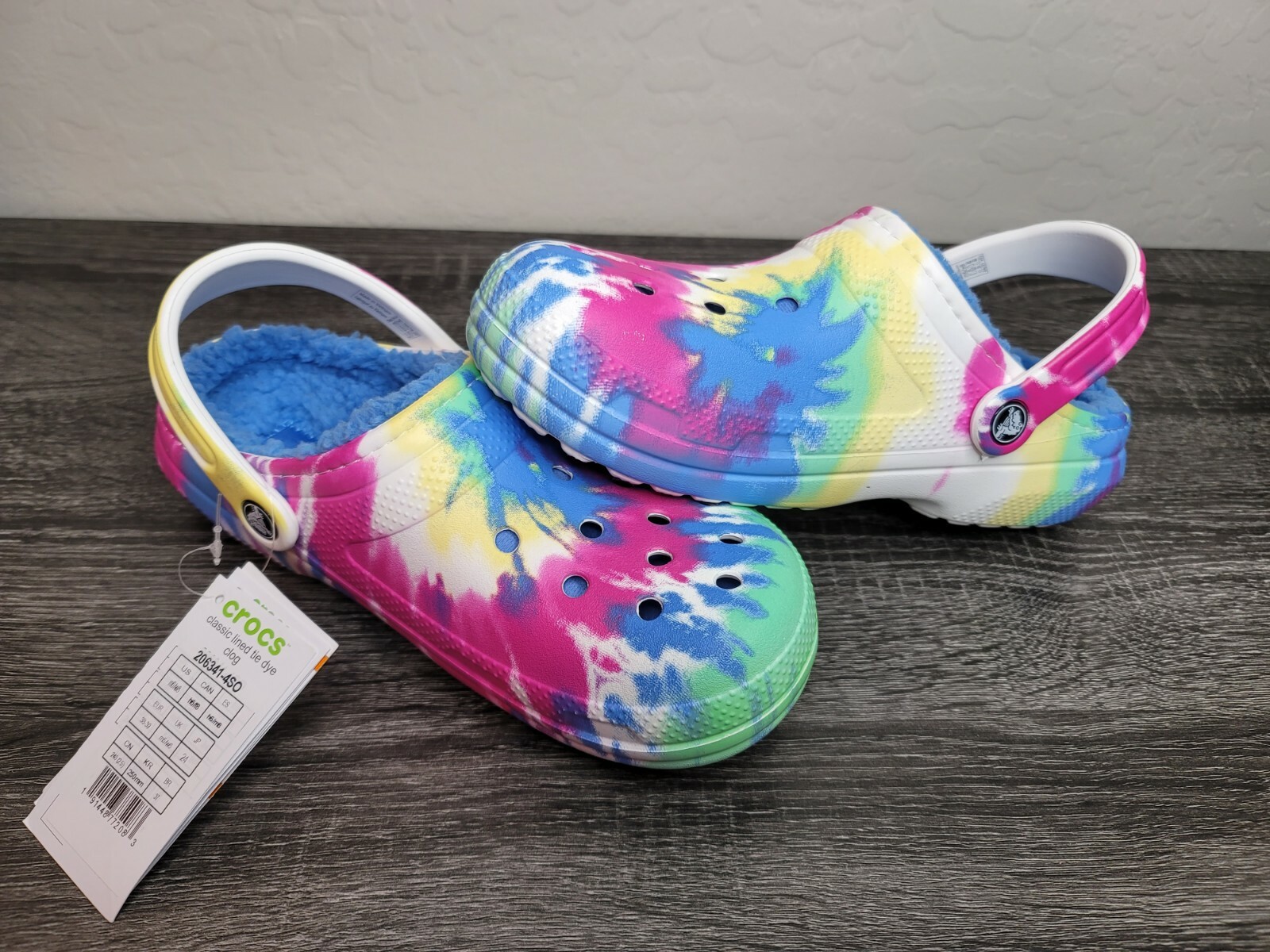 Crocs Classic Fleece Lined Tie Dye Clog 