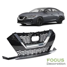For 2019-2021 Nissan Maxima Front Upper Grille Grill Black W/Chrome 623109DJ0A