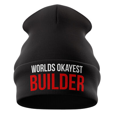 Worlds Okayest Builder Beanie Mütze lustig Geburtstag Winter Geschenkidee für Sie oder Ihn...