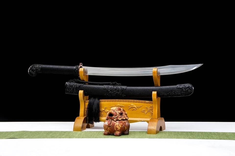 Espada chinesa de kung fu pronta para batalha espada larga afiada 1095 sabre de borda de aço carbono - Imagem 2 de 4
