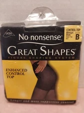 No Nonsense Midnight Black Pantyhose Figure Shaping System Control Top SIZE B
