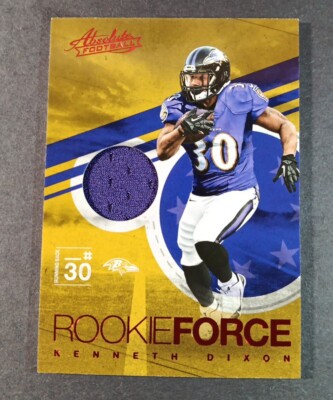 2016 Panini Absolute Rookie Force Red #24 Kenneth Dixon RC Jersey Patch Ravens