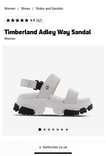 Timberland Adley Way Sandale Backstrap White Full Grain UK 6 UVP 119,95£